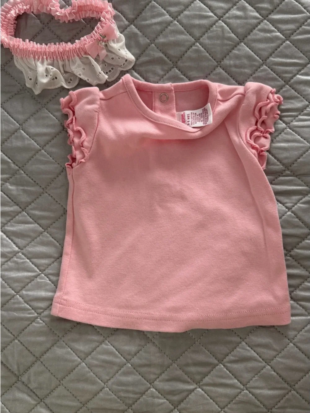 Gymboree Pink Ruffle Sleeve Tee with Headband free gift to Maggie g
